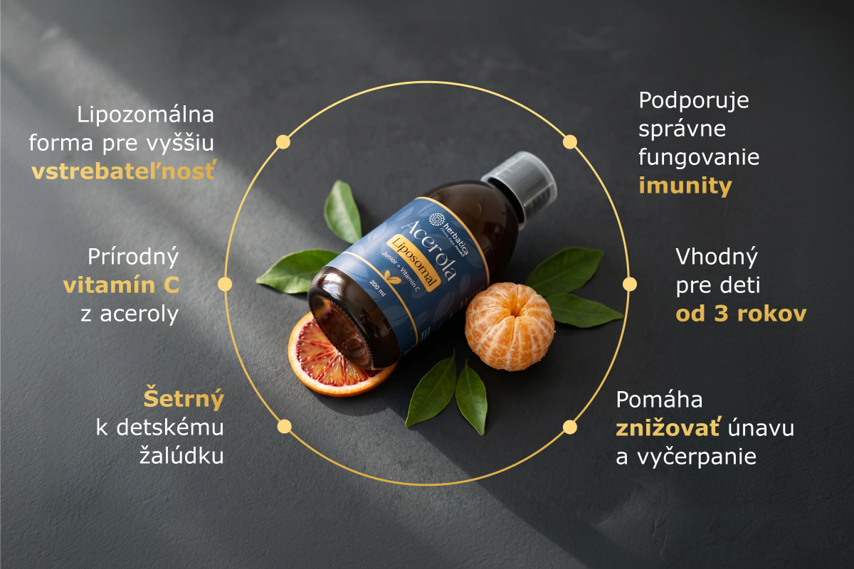Lipozomálny Vitamín C & Acerola Extrakt Junior - 200 ml - Herbatica